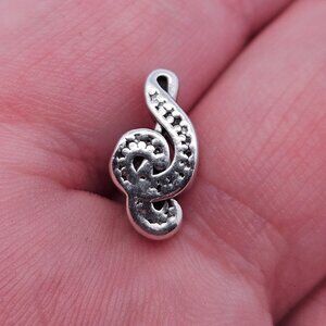 925 Sterling Silver Pandora Music Treble Clef Crystal Charm Bead